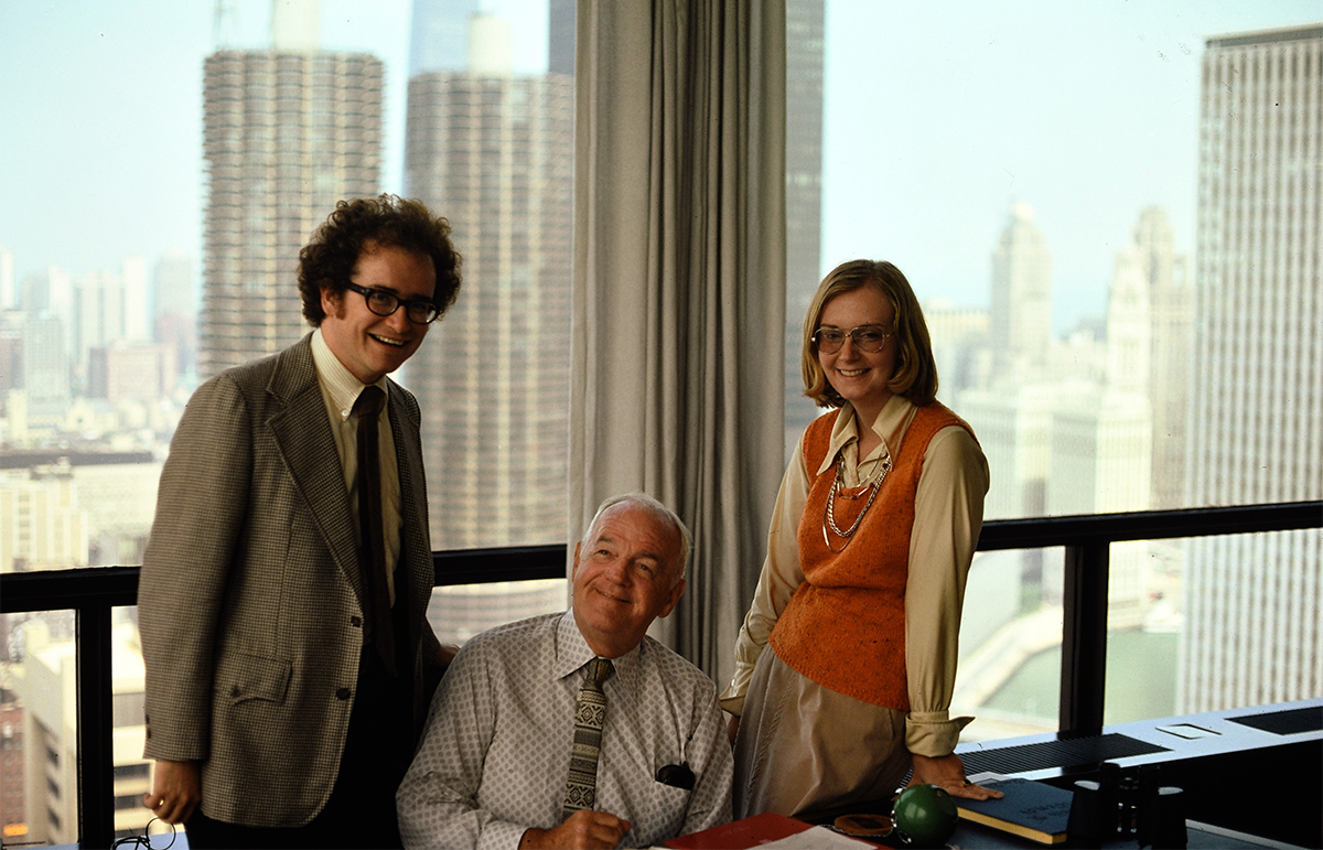 Chief Justice Theis with her husband and father in her fathers chambers
